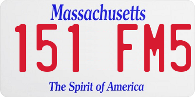 MA license plate 151FM5