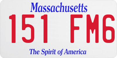 MA license plate 151FM6
