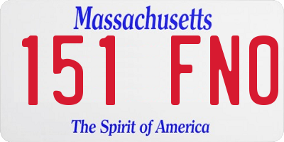 MA license plate 151FN0