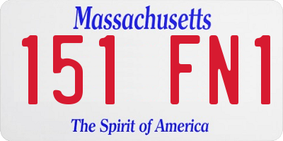 MA license plate 151FN1
