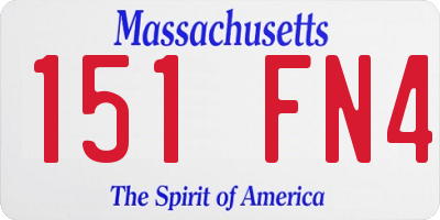 MA license plate 151FN4