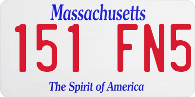 MA license plate 151FN5