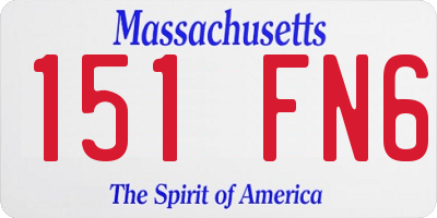 MA license plate 151FN6