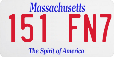 MA license plate 151FN7