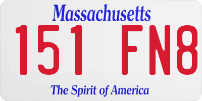MA license plate 151FN8