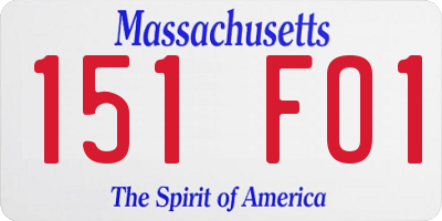 MA license plate 151FO1