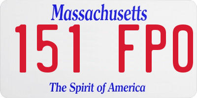 MA license plate 151FP0