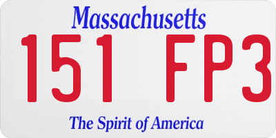MA license plate 151FP3