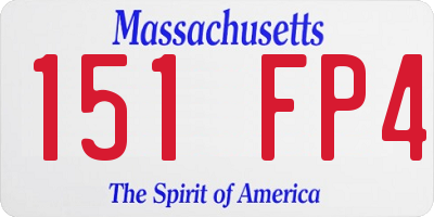 MA license plate 151FP4