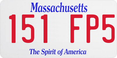 MA license plate 151FP5