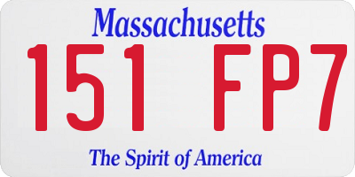 MA license plate 151FP7