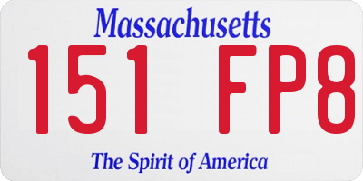 MA license plate 151FP8