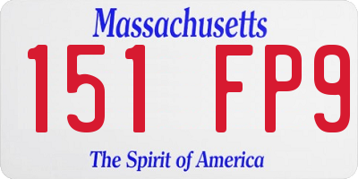 MA license plate 151FP9