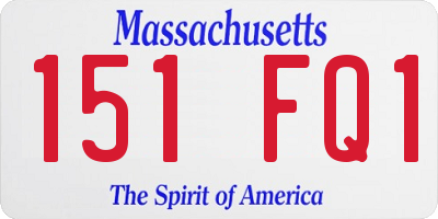 MA license plate 151FQ1