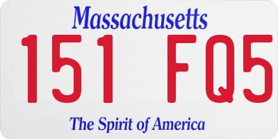 MA license plate 151FQ5