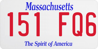MA license plate 151FQ6