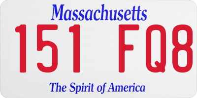 MA license plate 151FQ8