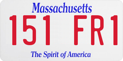 MA license plate 151FR1