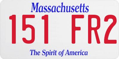 MA license plate 151FR2