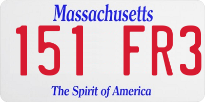 MA license plate 151FR3