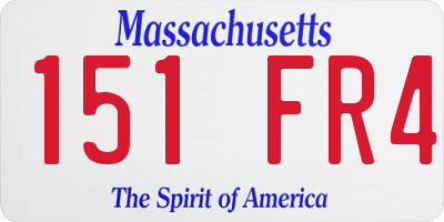 MA license plate 151FR4