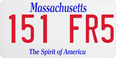 MA license plate 151FR5
