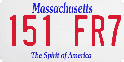 MA license plate 151FR7