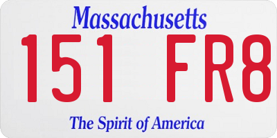 MA license plate 151FR8