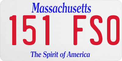 MA license plate 151FS0