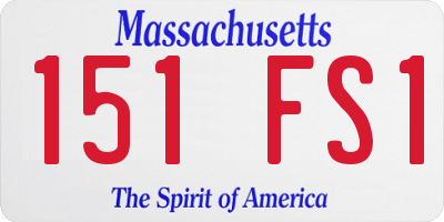 MA license plate 151FS1