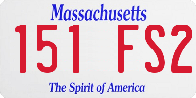 MA license plate 151FS2