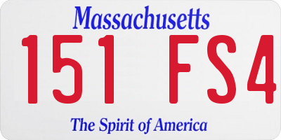 MA license plate 151FS4