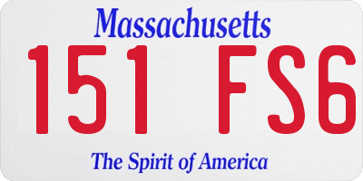 MA license plate 151FS6
