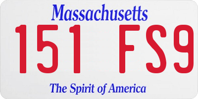 MA license plate 151FS9