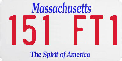MA license plate 151FT1