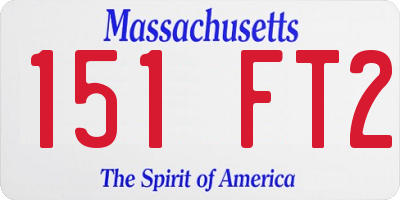 MA license plate 151FT2
