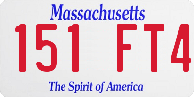 MA license plate 151FT4