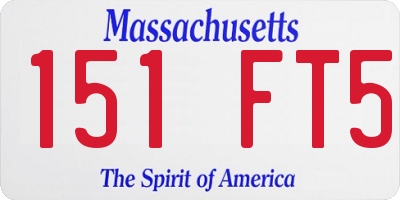 MA license plate 151FT5