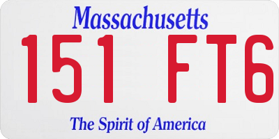 MA license plate 151FT6