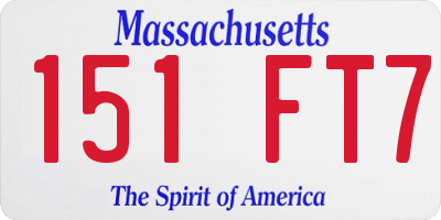 MA license plate 151FT7