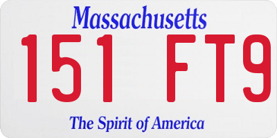 MA license plate 151FT9