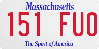 MA license plate 151FU0