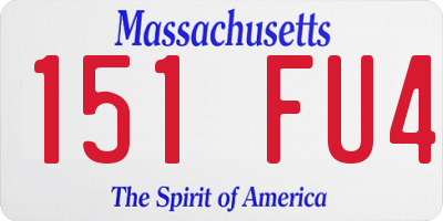 MA license plate 151FU4
