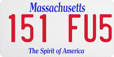 MA license plate 151FU5