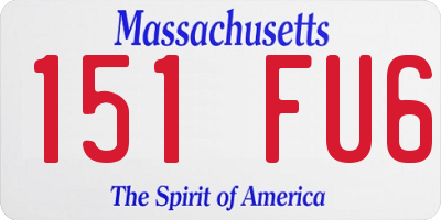 MA license plate 151FU6