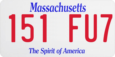 MA license plate 151FU7