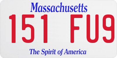 MA license plate 151FU9