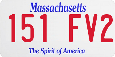 MA license plate 151FV2