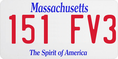 MA license plate 151FV3