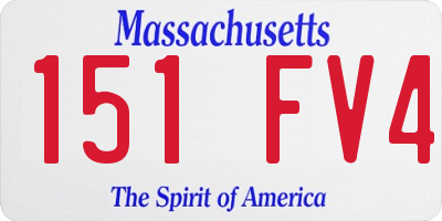MA license plate 151FV4